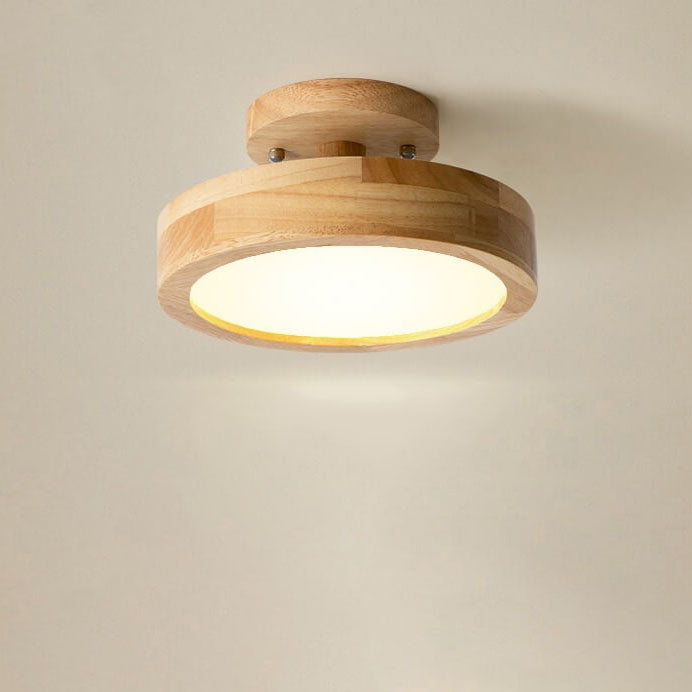 Wooden ceiling light fixture on a beige background