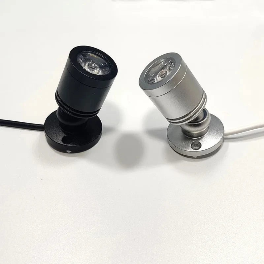 Mini LED Spotlight USB Connection – Adjustable Accent Light in Warm & Cool White, 1W/3W, 30° Beam Angle, Aluminum Finish 1