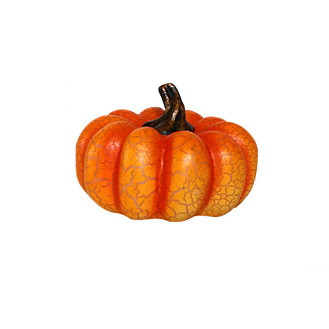 Small orange pumpkin with dimensions labeled on a white background