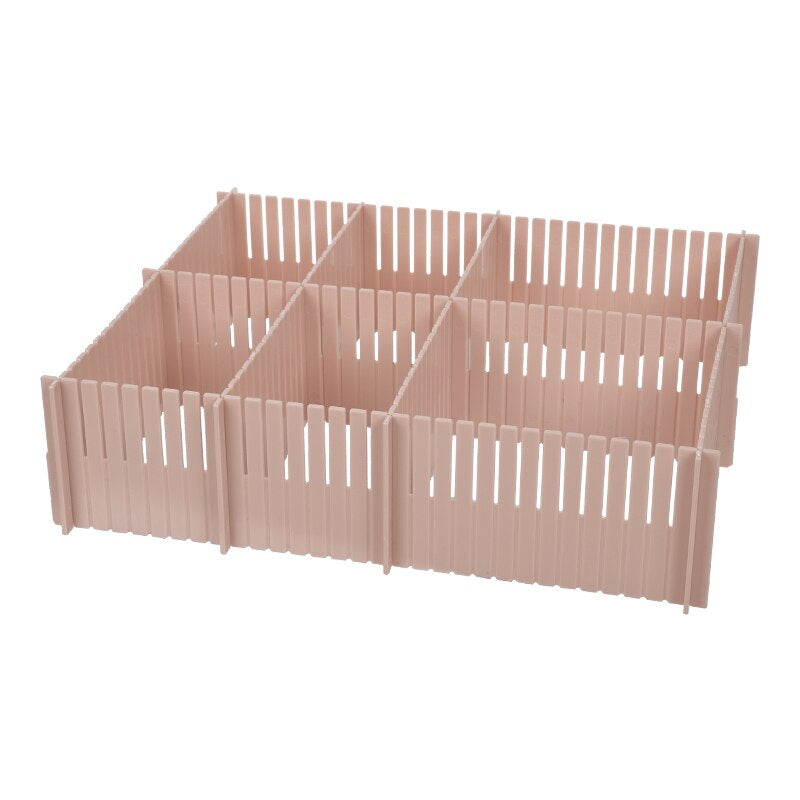 Pink plastic organizer on a white background