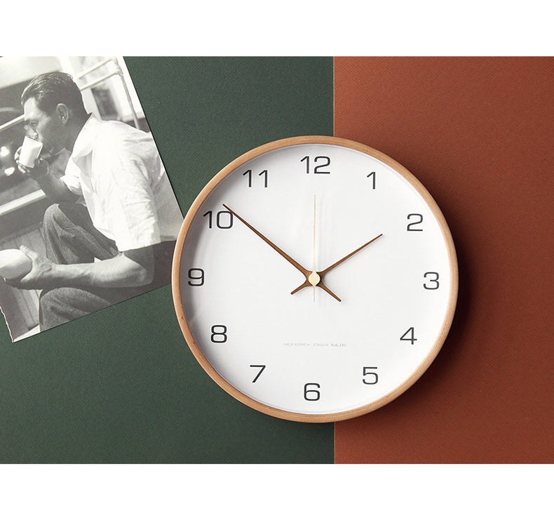 Elegant Wooden Wall Clock – Quiet & Stylish Design for Living Room, Bedroom, or Office
