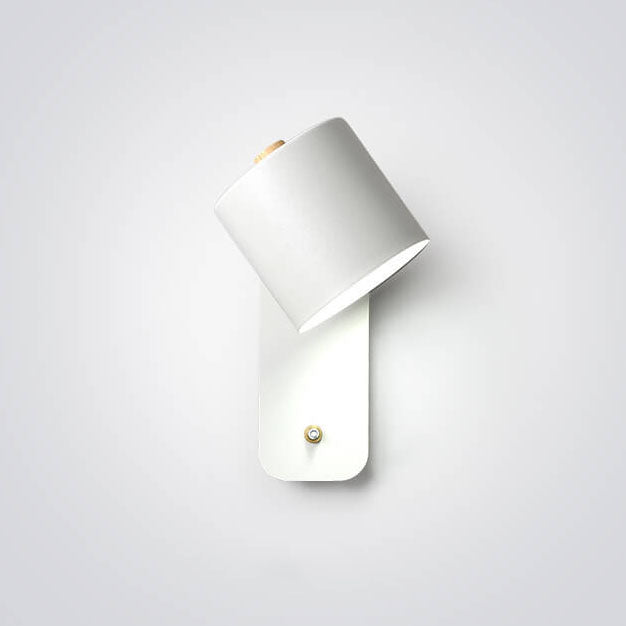 White wall lamp with a minimalist design on a light gray background