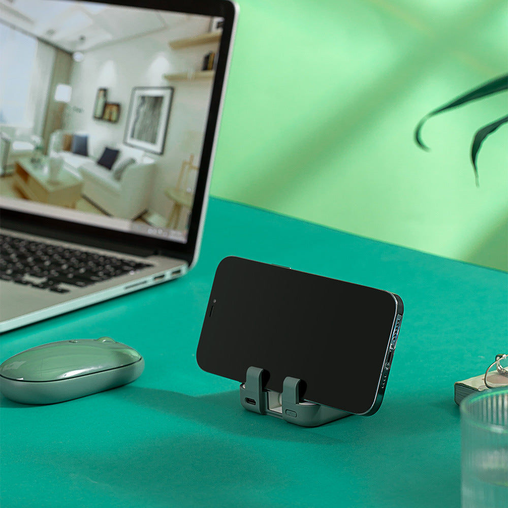 2-in-1 Mini Power Bank 4000mAh Portable Charger with Built-in Stand for Phones - Compact and Lightweight 4