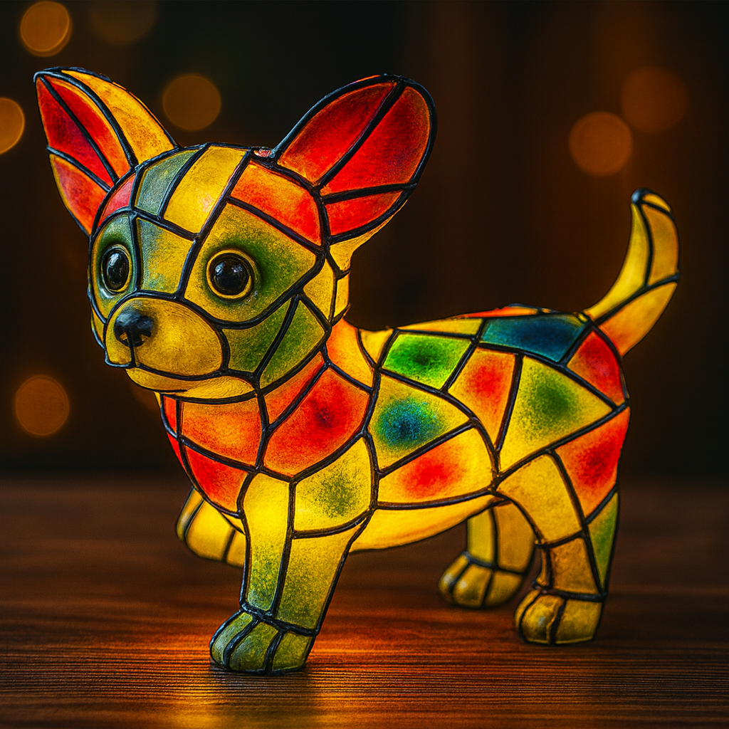 Chihuahua Life Resin Lamp – Decorative LED Lamp Featuring Chihuahua Design 0