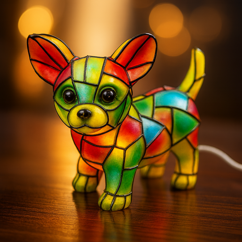 Chihuahua Life Resin Lamp – Decorative LED Lamp Featuring Chihuahua Design 1