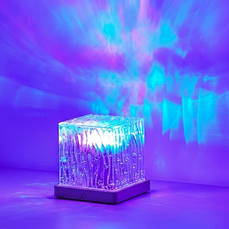 Aurora Water Ripple Projection Lamp with 16 Colors, USB Rechargeable Atmosphere Light for Bedroom and Living Room 1