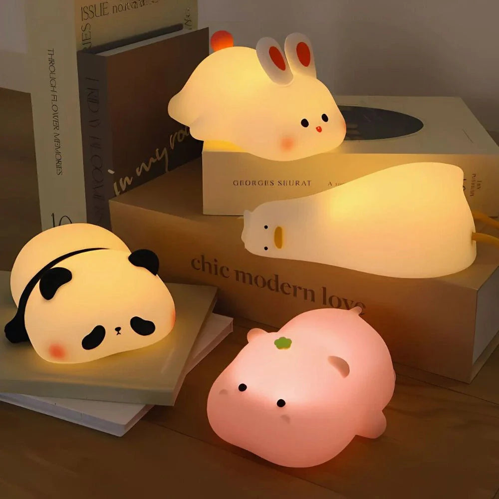 Cute Animal Night Light – Soft Silicone Kids’ Lamp with Color Change & Rechargeable Design