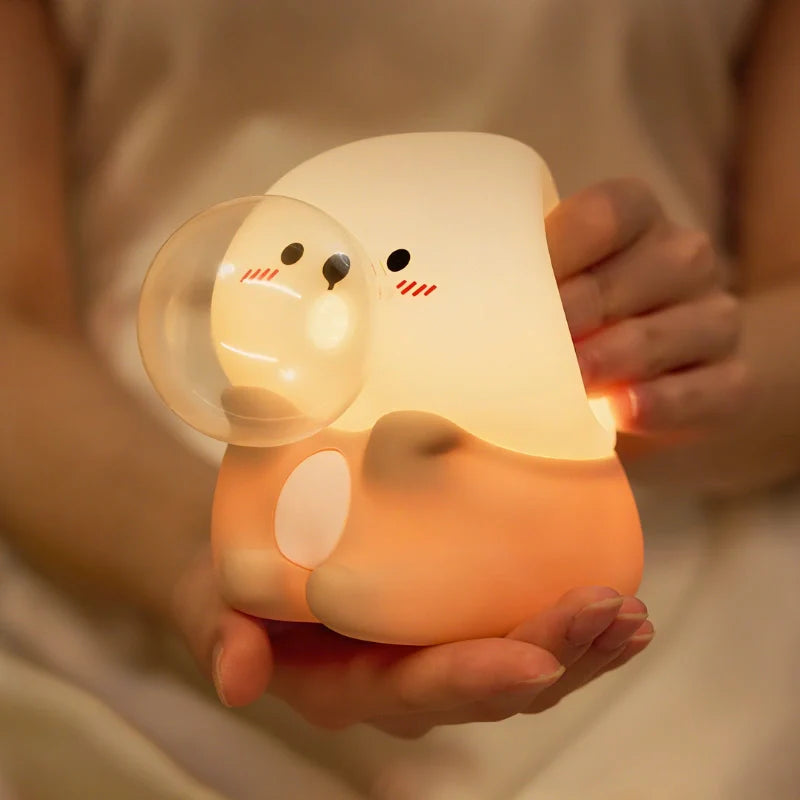 Cute Animal Night Light – Soft Silicone Kids’ Lamp with Color Change & Rechargeable Design