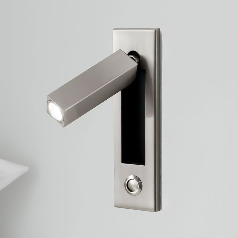 Modern door handle with integrated light on a gray background