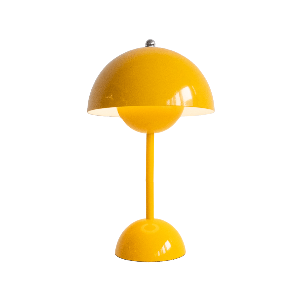 Yellow table lamp on a white background