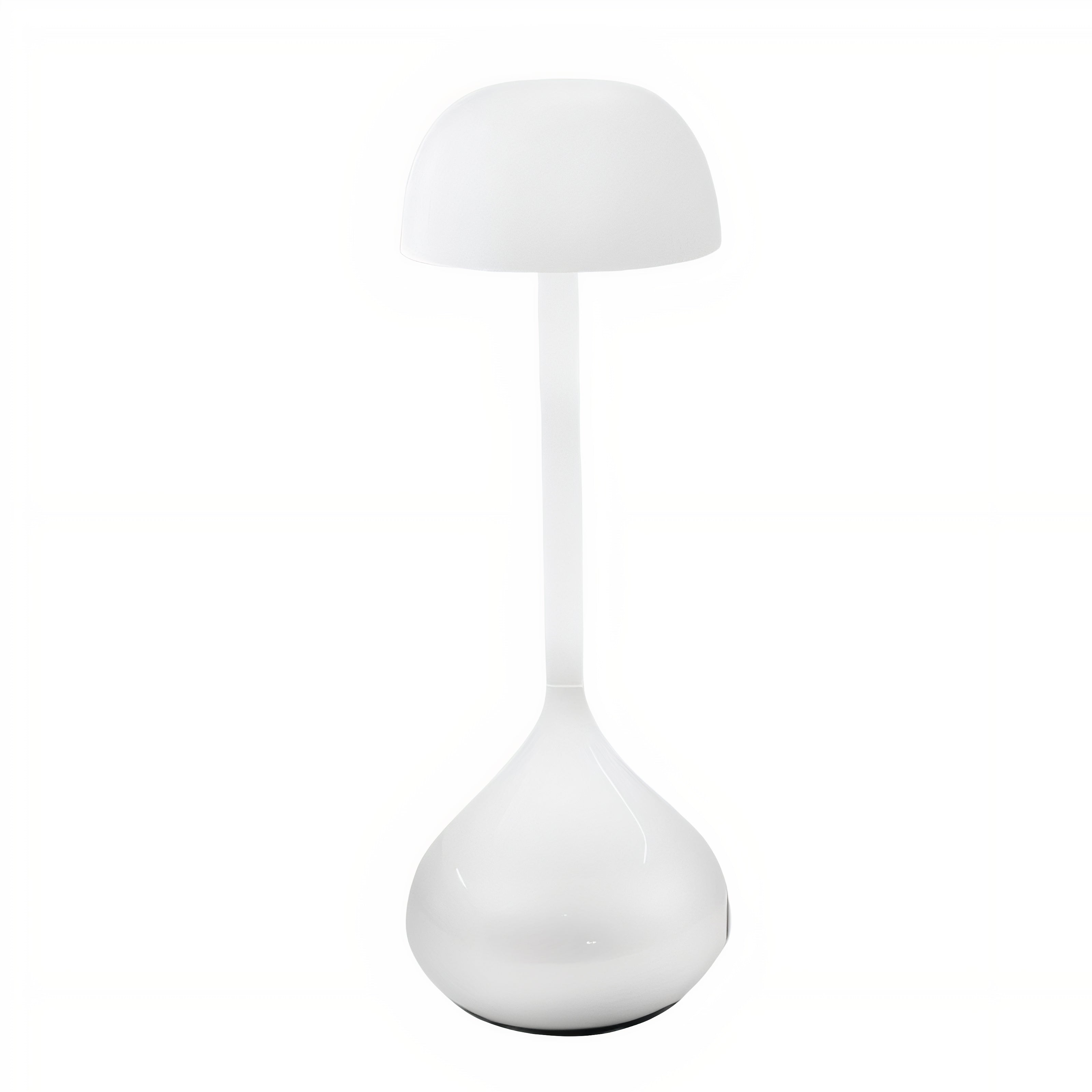 White table lamp with adjustable shade on a white background