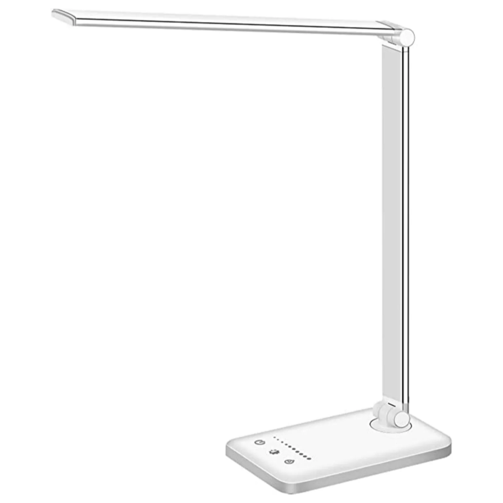 White LED desk lamp on a white background