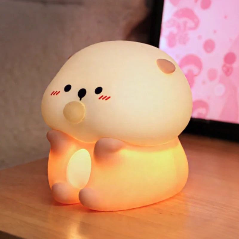 Cute Animal Night Light – Soft Silicone Kids’ Lamp with Color Change & Rechargeable Design