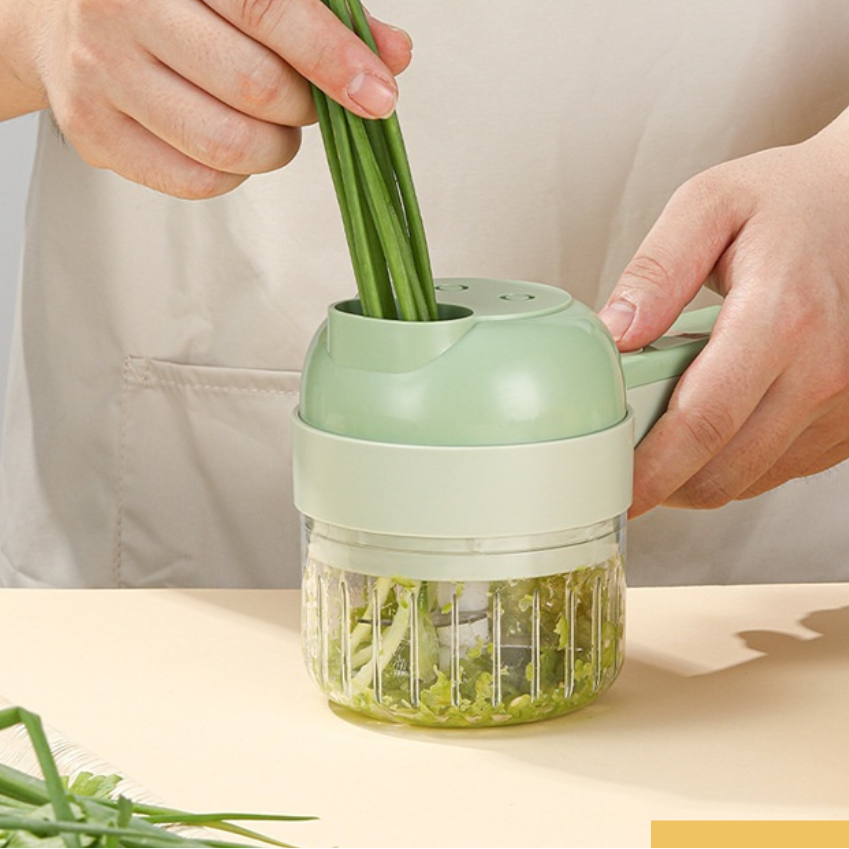 4-in-1 Vegetable Chopper with Stainless Steel Blades – Ergonomic Design for Quick and Easy Vegetable Dicing and Cutting 1