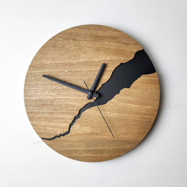Luxury Wooden Wall Clock – Stylish & Elegant Silent Design for Living Room and Office