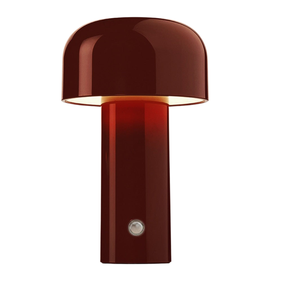 Red outdoor lamp with a white background