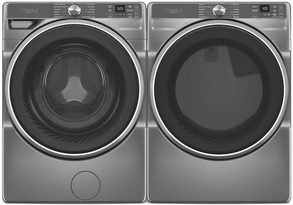 Whirlpool WFW6720RR, 27-Inch, 5.0 cu. ft. Smart Front Load Washer, FreshFlow Vent System, Silver