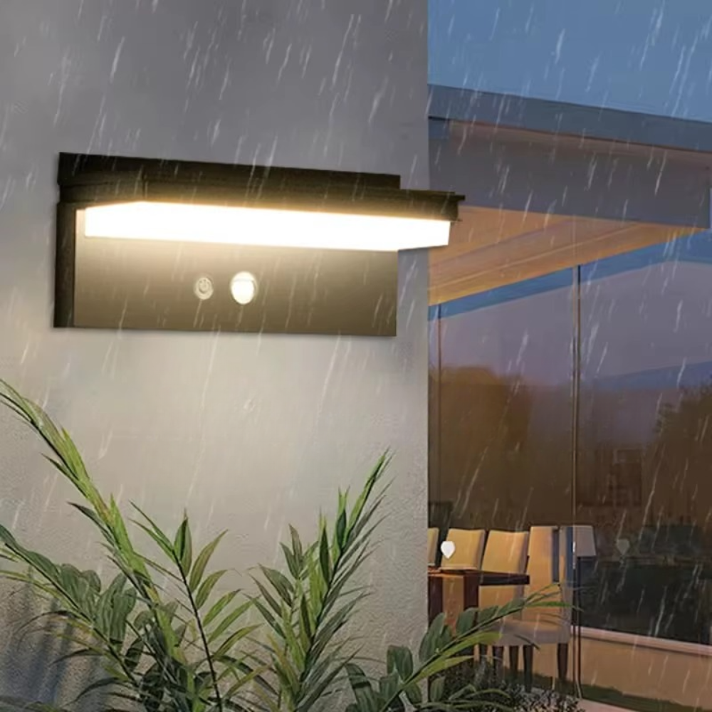 Solar Powered LED Wall Light with Sensor Control – Waterproof Outdoor Lighting for Garden and Terrace 0