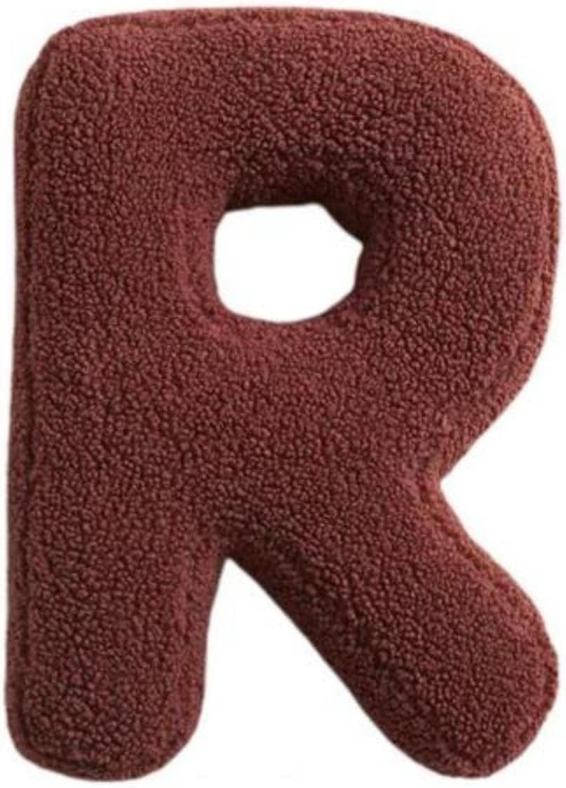 Plush letter 'R' on a white background