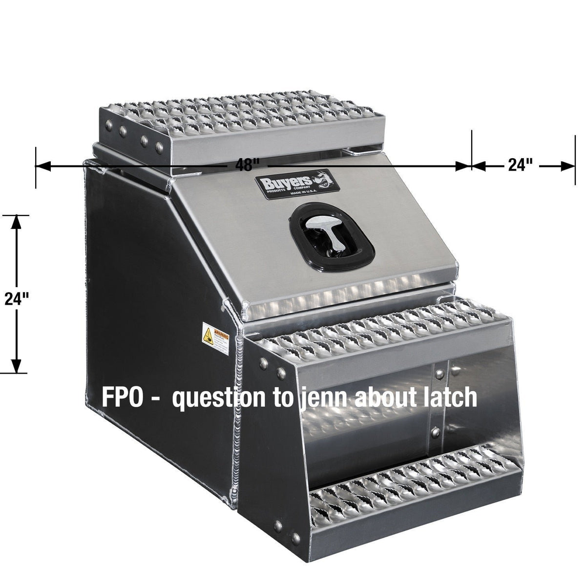 Buyers Products 28-in x 24-in x 18-in Smooth Aluminum Step Box Truck Tool Box 1705281