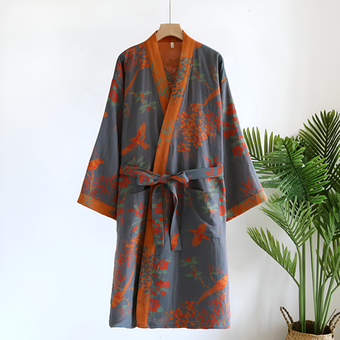 Breathable Cotton Waffle Bathrobe – Timeless Retro Charm & Everyday Comfort
