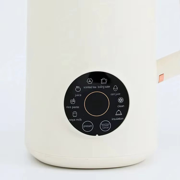 White milk maker with control panel on a white background