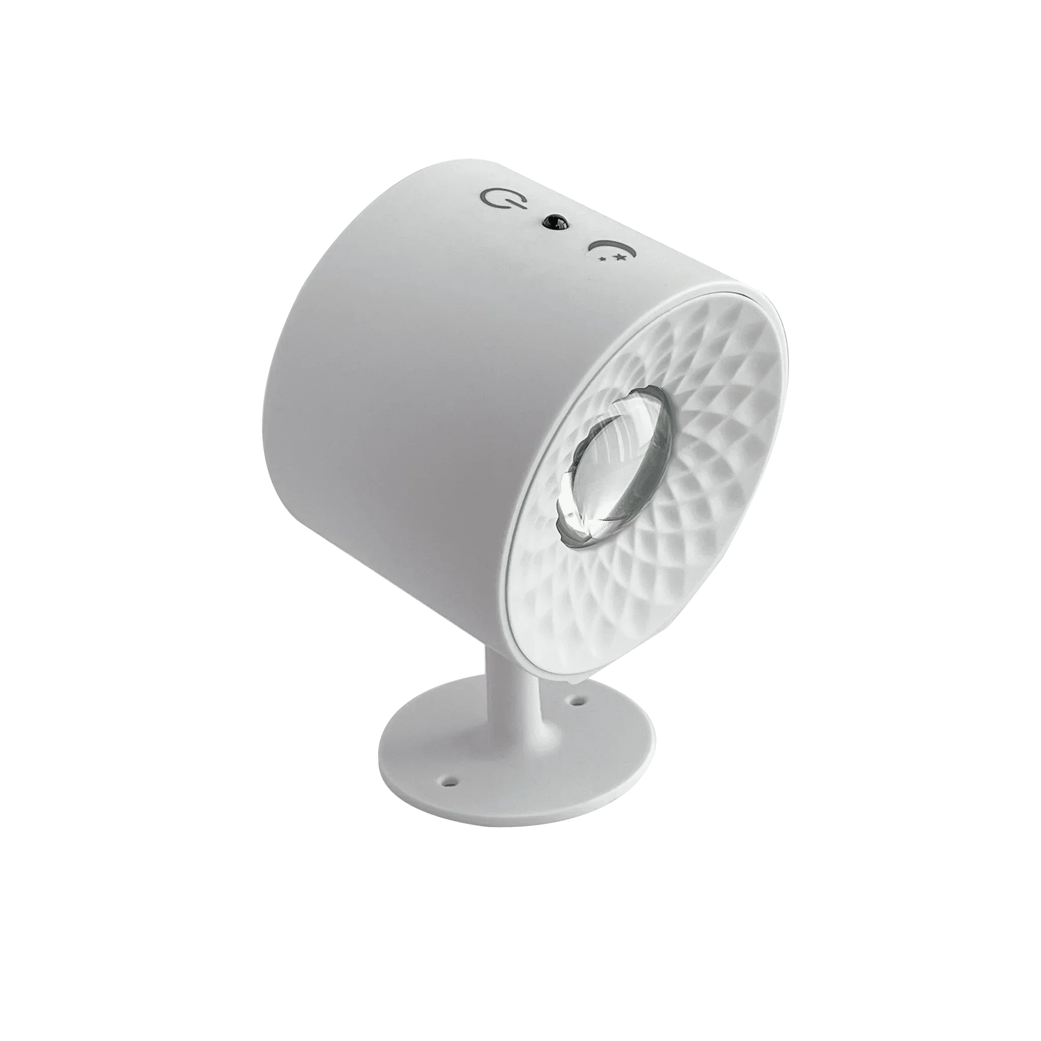 White outdoor light fixture on a white background