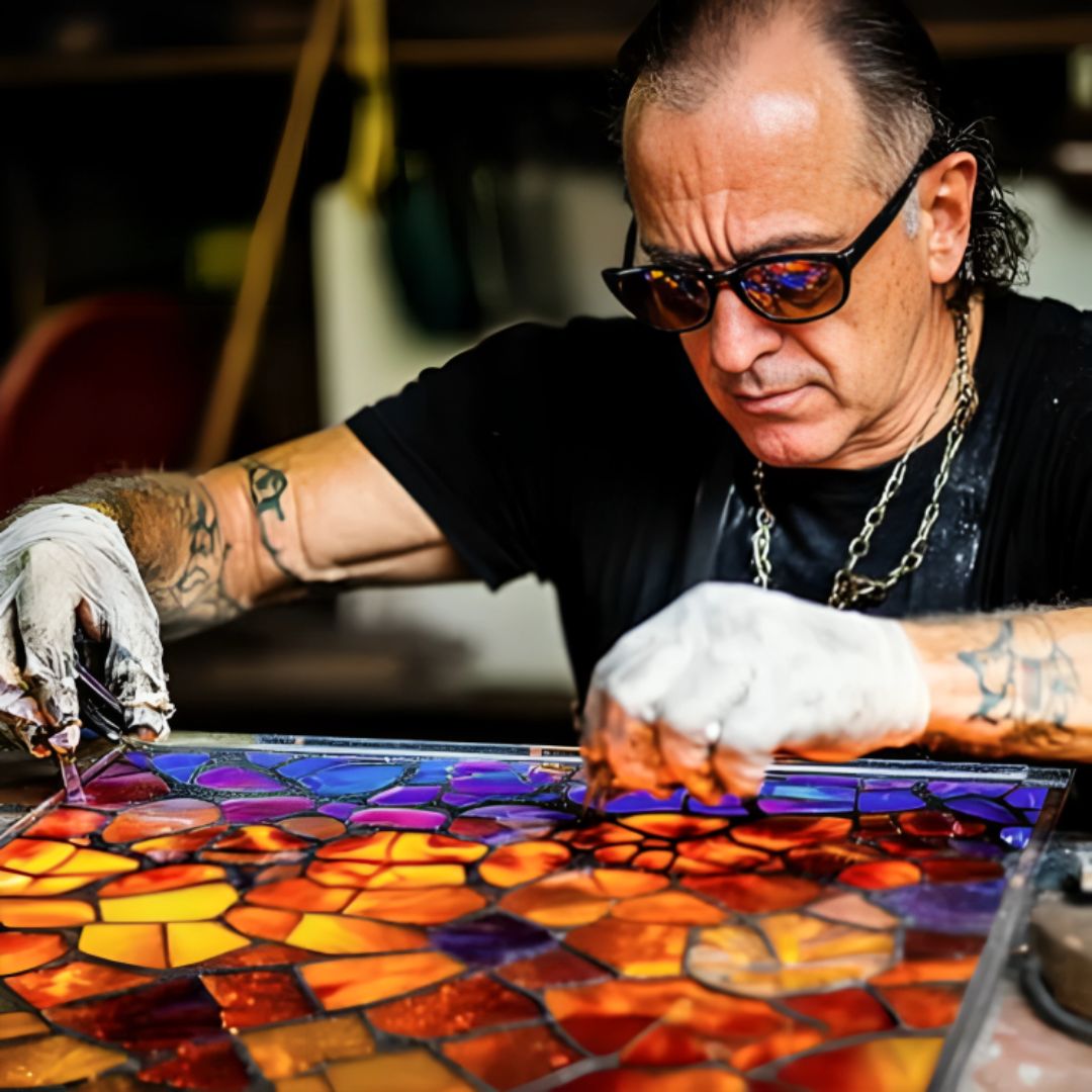 Artistic Cat Silhouette Table Lamp – Mosaic Resin Design for Bedroom and Living Room Ambient Lighting 3