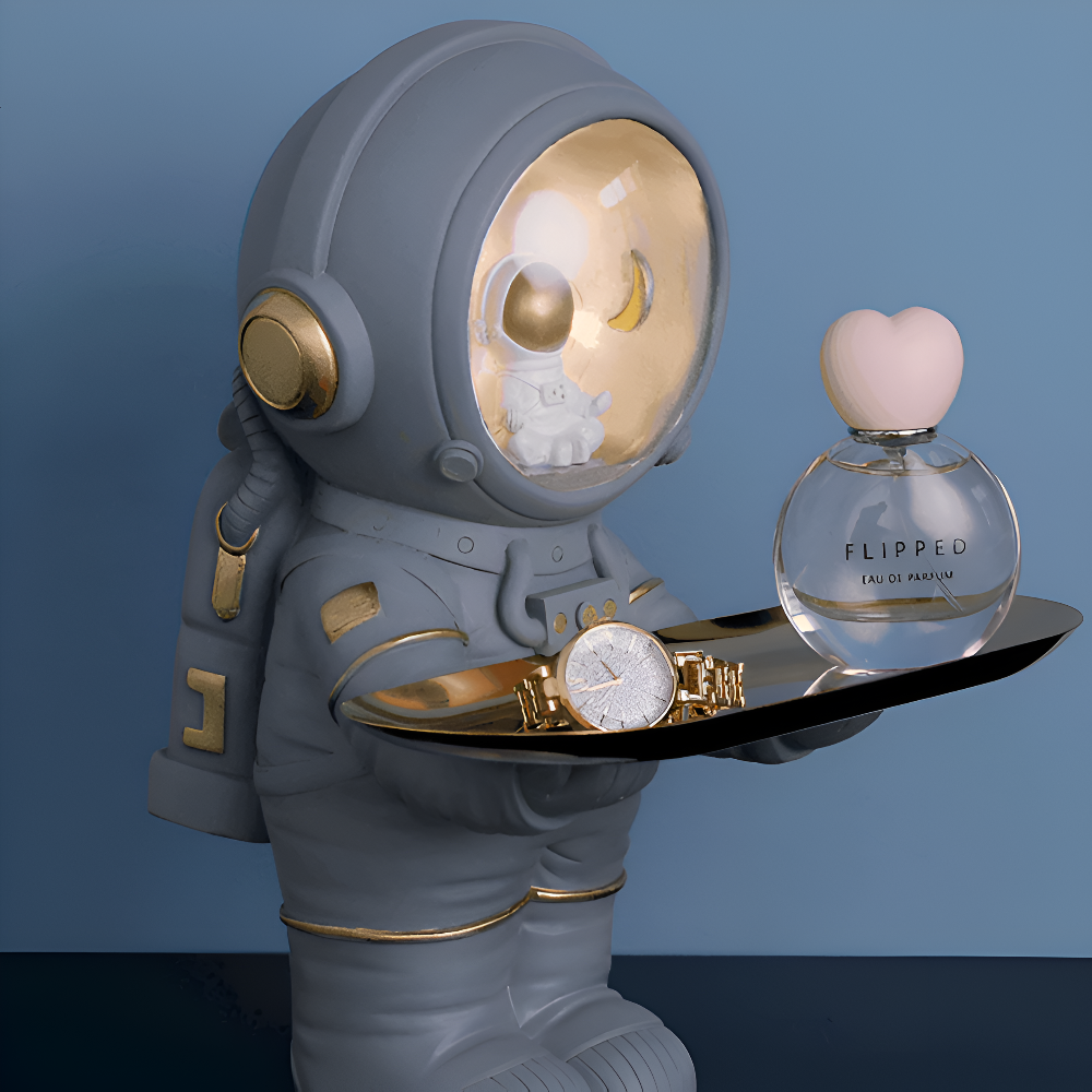 Astronaut Storage Tray with Resin Surface – Stylish Space-Saving Organizer for Keys and Essentials 3