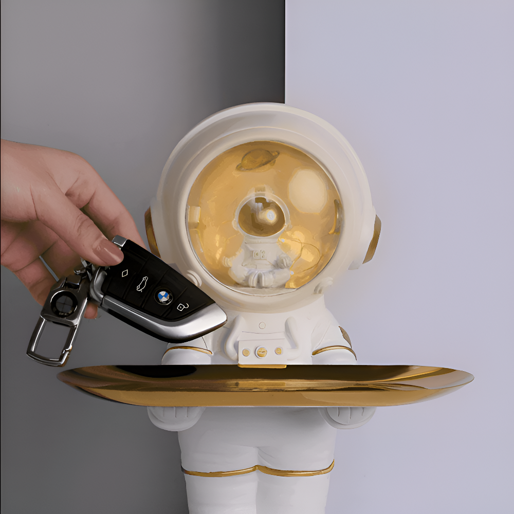 Astronaut Storage Tray with Resin Surface – Stylish Space-Saving Organizer for Keys and Essentials 4