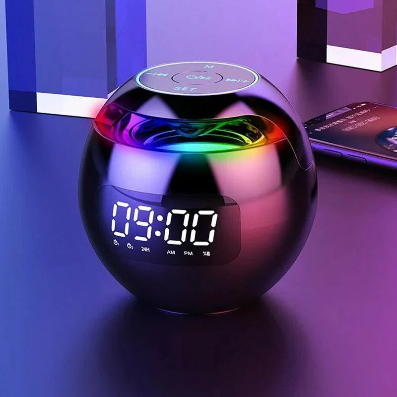 Bluetooth 5.0 Alarm Clock Speaker with LED Night Light and 2200mAh Battery – Multifunctional Digital Clock and Sound System 1