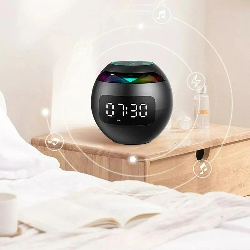 Bluetooth 5.0 Alarm Clock Speaker with LED Night Light and 2200mAh Battery – Multifunctional Digital Clock and Sound System 3