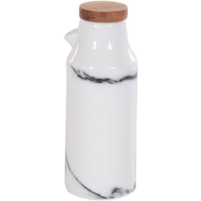 Ceramic Kitchen Set with Salt and Pepper Shakers and Oil Vinegar Containers – Elegant Matte Black and White Design 3