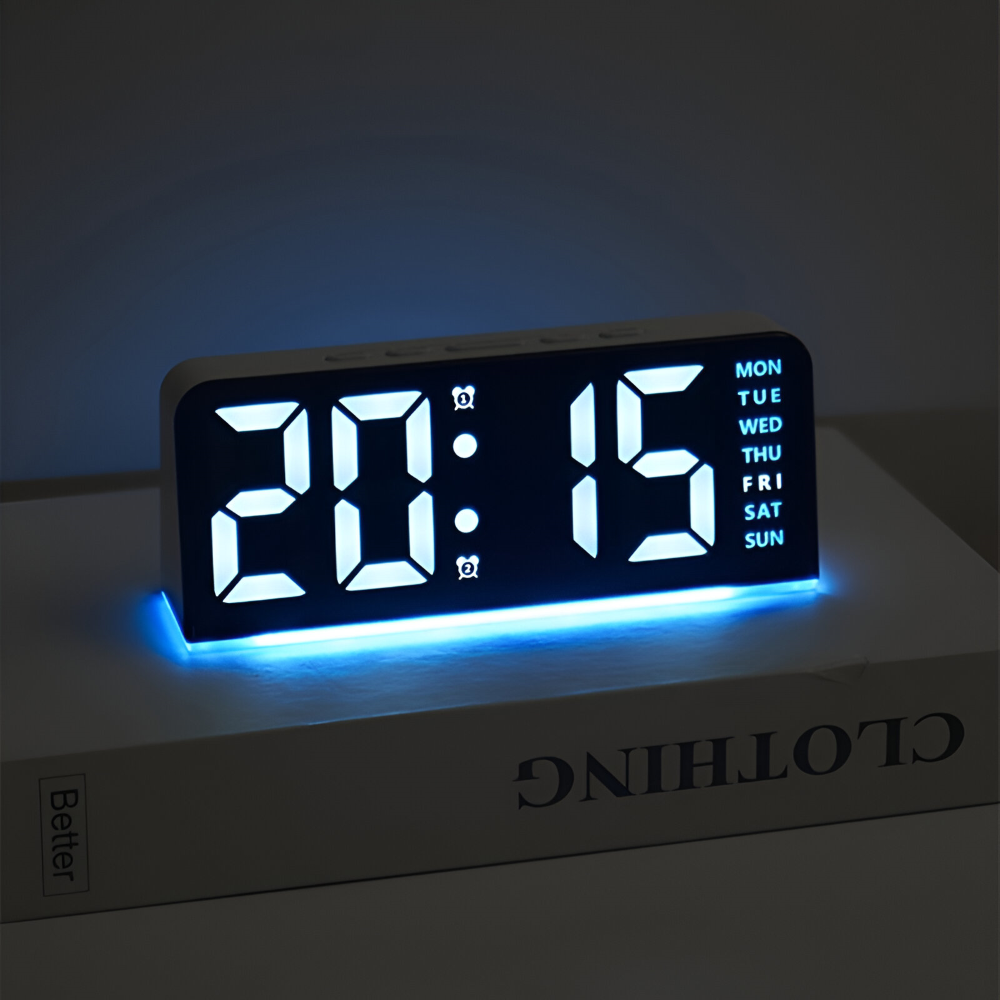 Chic Silent LED Alarm Clock with Unique Irregular Shape – USB Powered Modern Decor for Home and Office 0