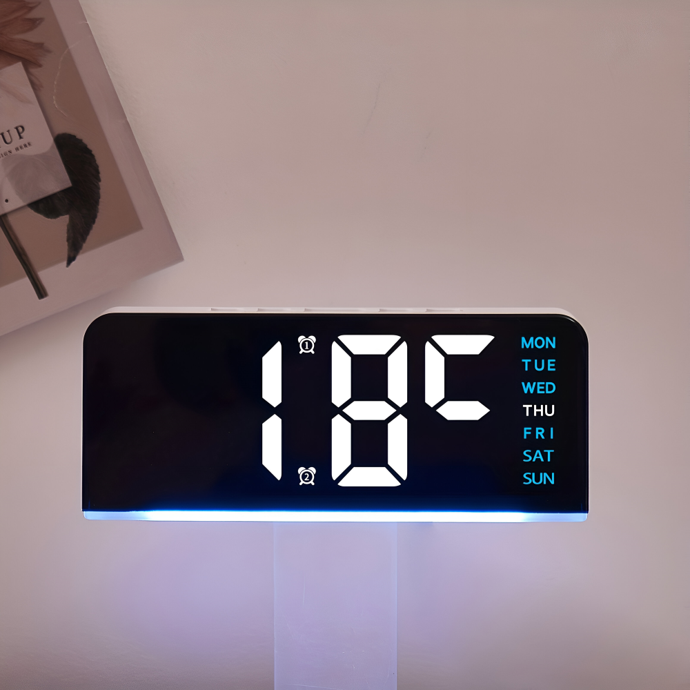 Chic Silent LED Alarm Clock with Unique Irregular Shape – USB Powered Modern Decor for Home and Office 5