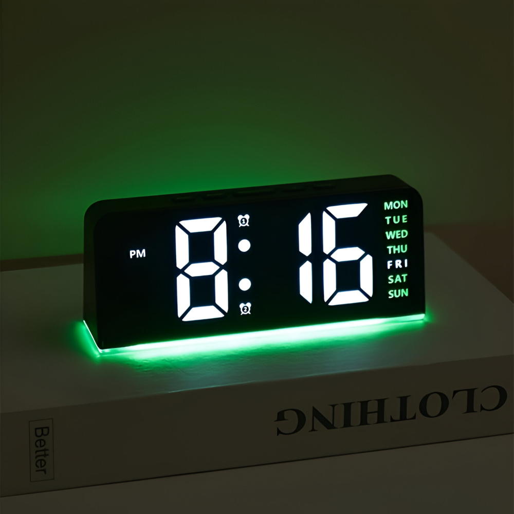 Chic Silent LED Alarm Clock with Unique Irregular Shape – USB Powered Modern Decor for Home and Office 6