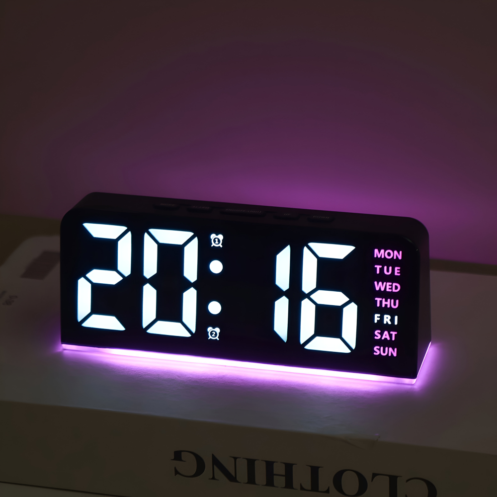 Chic Silent LED Alarm Clock with Unique Irregular Shape – USB Powered Modern Decor for Home and Office 7