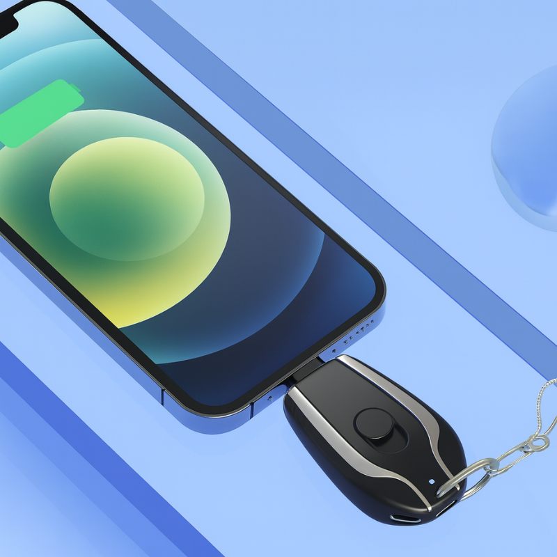 Compact Keychain Power Bank – 1500mAh Portable Charger with Fast Charging for iOS and Type-C Devices 3
