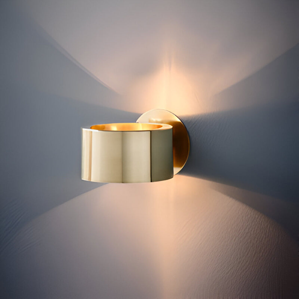 Contemporary Gold Drum Wall Lamp – Elegant Iron Wall Sconce Lighting for Modern Home Décor 0