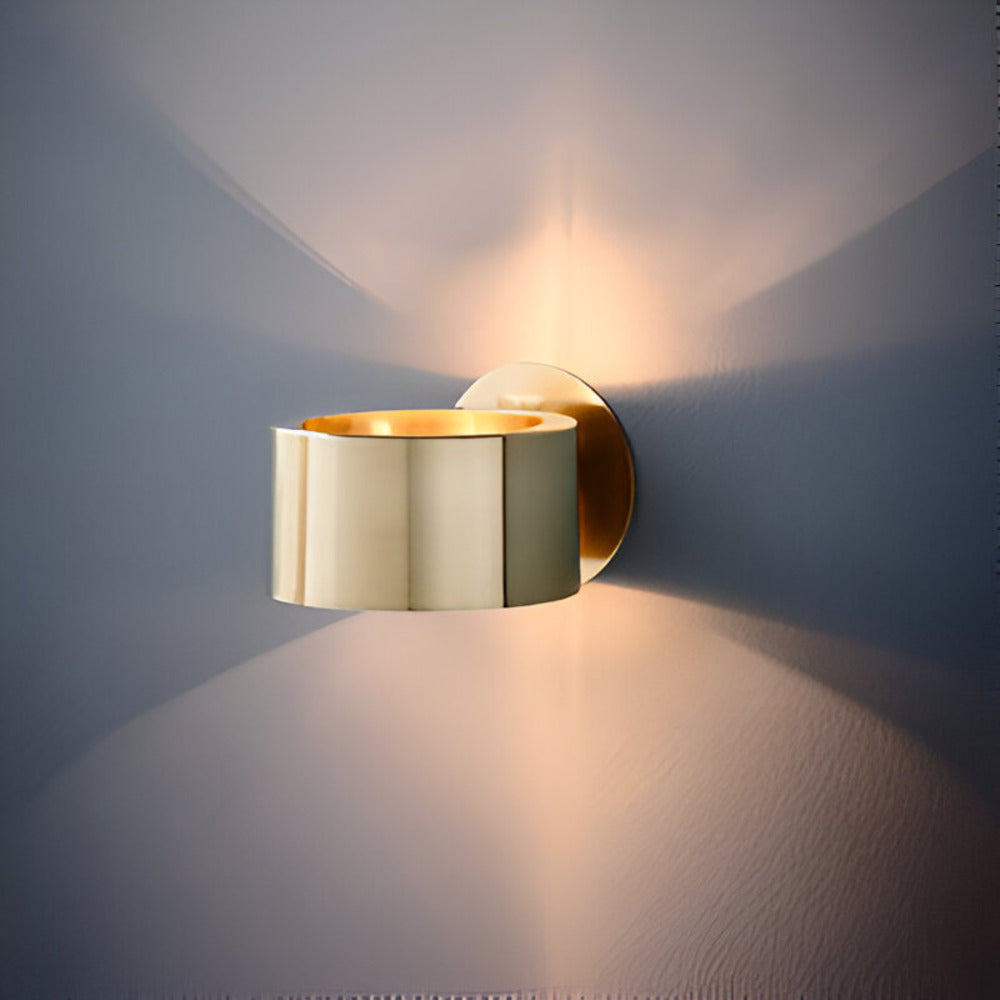 Contemporary Gold Drum Wall Lamp – Elegant Iron Wall Sconce Lighting for Modern Home Décor 4