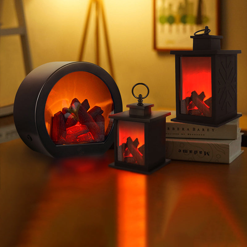 Contemporary Retro LED Table Lamp with Simulated Flame – Battery Operated Bedside Lamp for Living Room and Bedroom 1