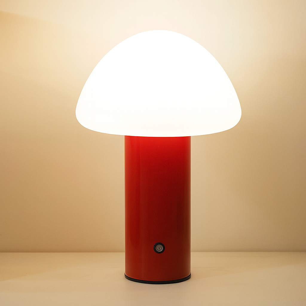 Cordless LED Table Lamp with Mushroom Design – Rechargeable Bedside Table Lamp for Soft Illumination and Portable Use 2