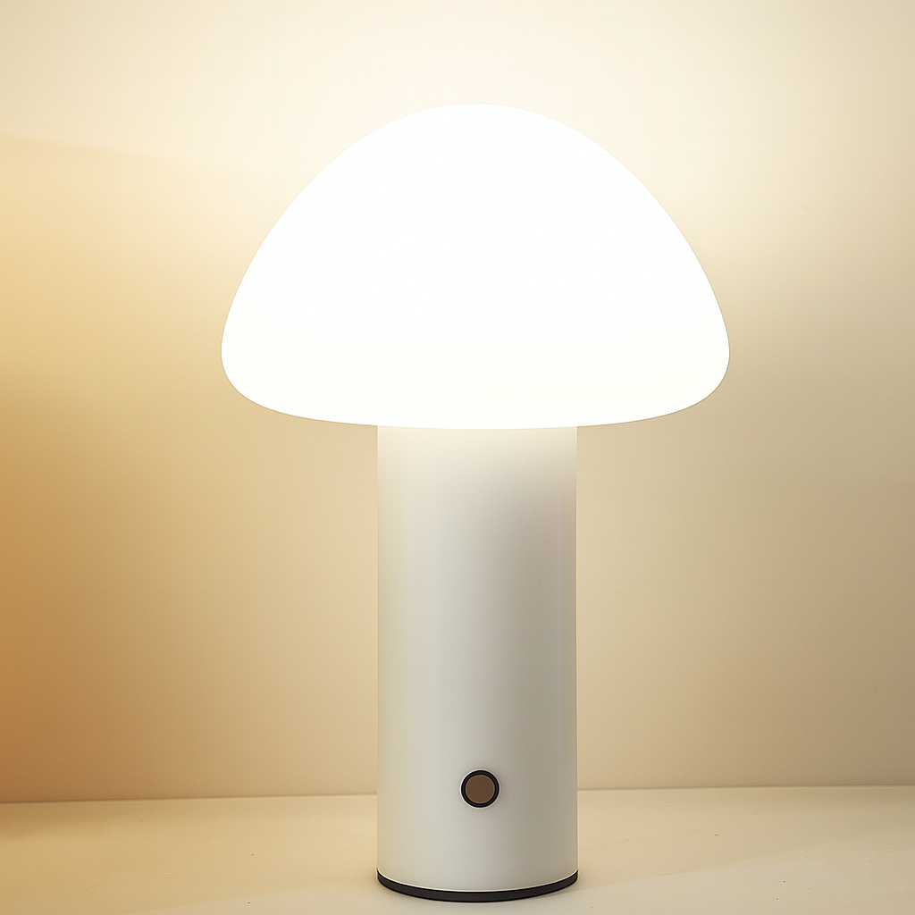 Cordless LED Table Lamp with Mushroom Design – Rechargeable Bedside Table Lamp for Soft Illumination and Portable Use 3