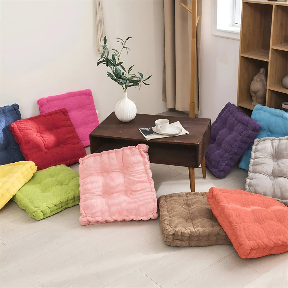 Corduroy Floor Pillow – Stylish 40x40 cm Meditation Cushion for Yoga and Relaxation, Durable Cotton Design 2
