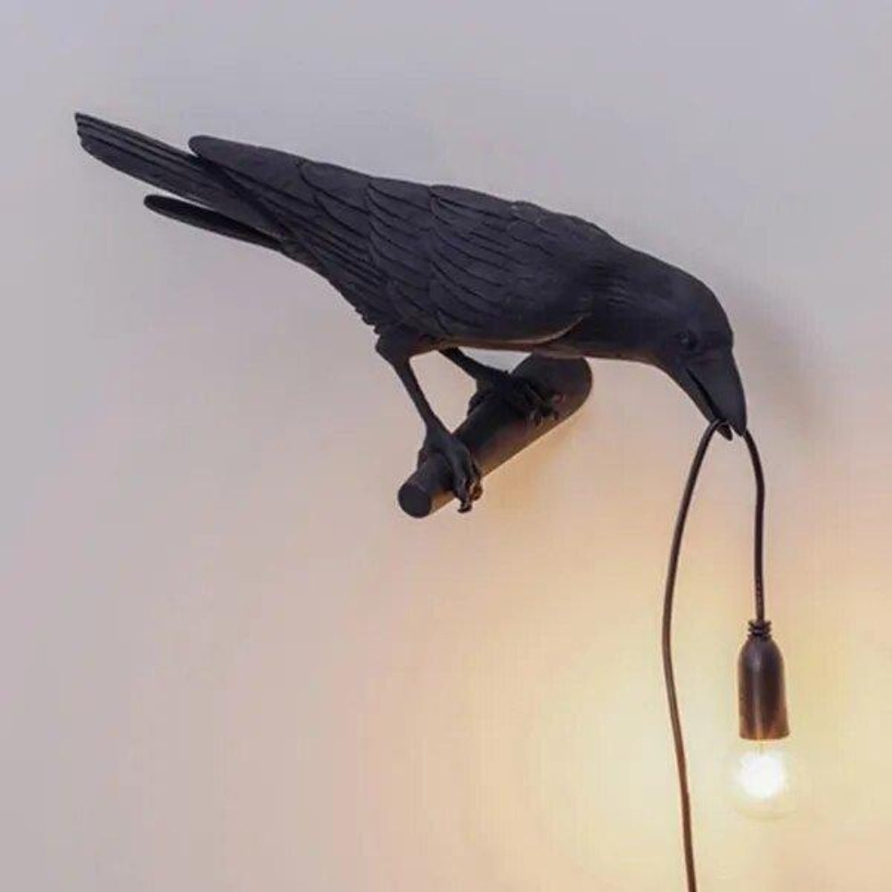 Decorative Table Lamp with Unique Crow Design – Warm LED Light for Gothic Home Decor 10
