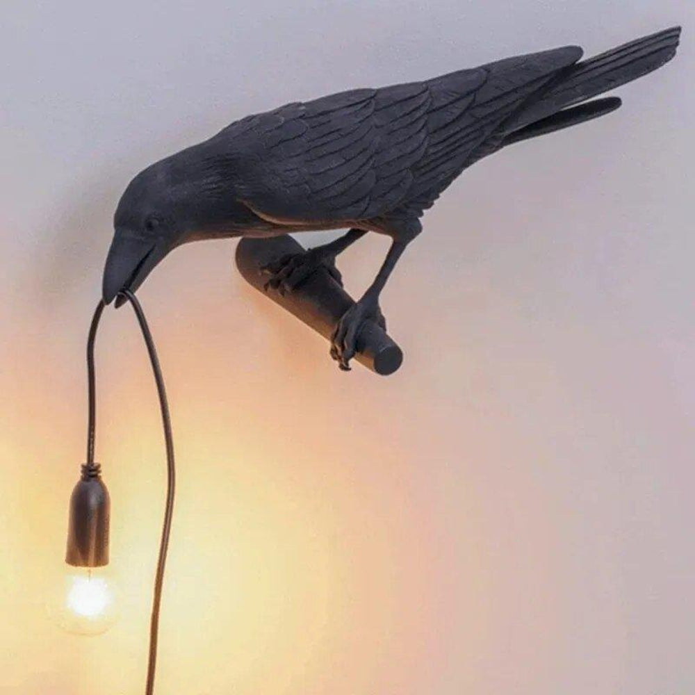 Decorative Table Lamp with Unique Crow Design – Warm LED Light for Gothic Home Decor 5