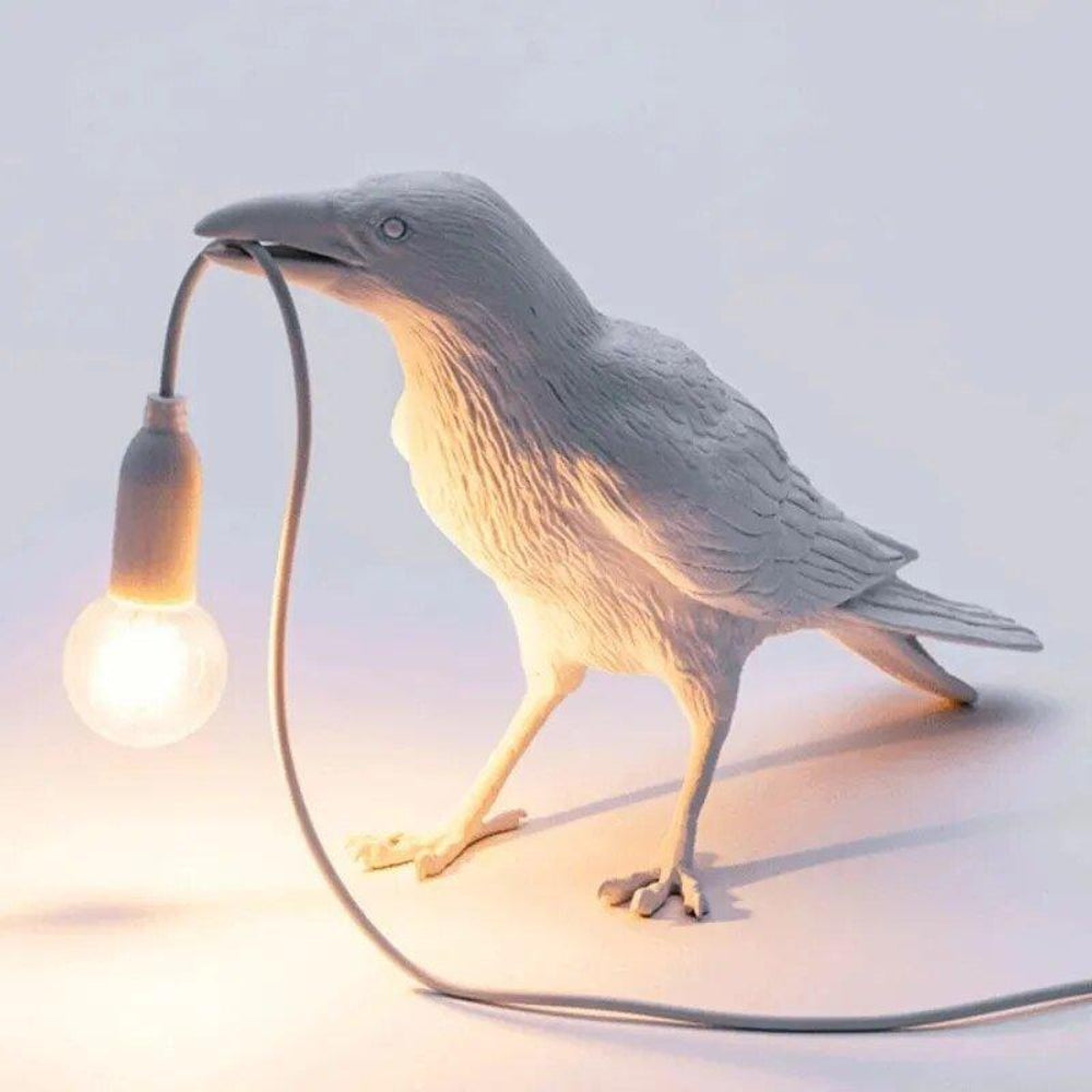 Decorative Table Lamp with Unique Crow Design – Warm LED Light for Gothic Home Decor 6
