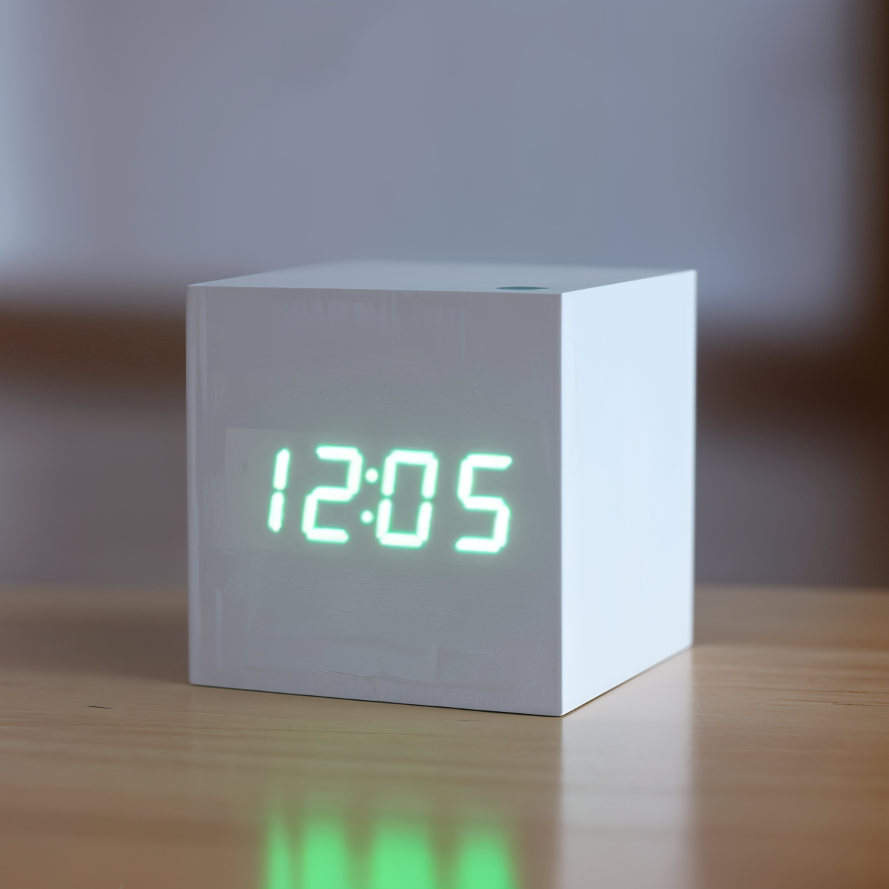 Digital LED Alarm Clock – Stylish Wooden Cube Design with Easy Settings and Clear Sound 3