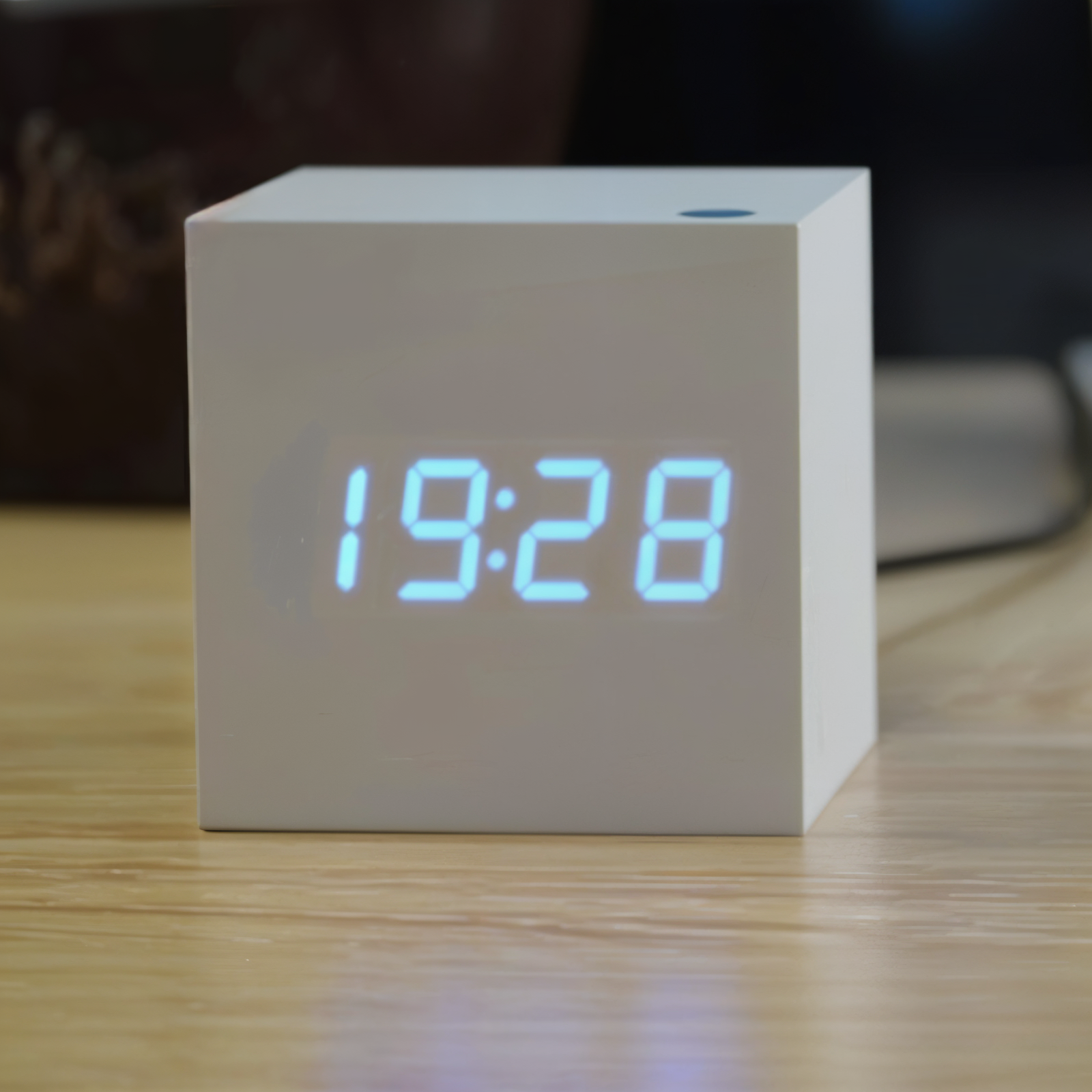 Digital LED Alarm Clock – Stylish Wooden Cube Design with Easy Settings and Clear Sound 4