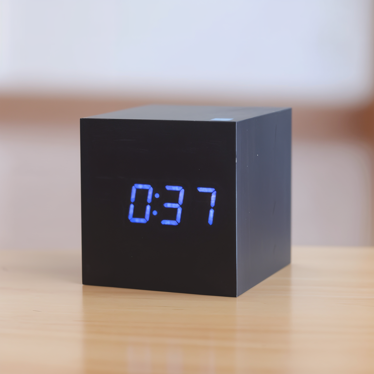 Digital LED Alarm Clock – Stylish Wooden Cube Design with Easy Settings and Clear Sound 5